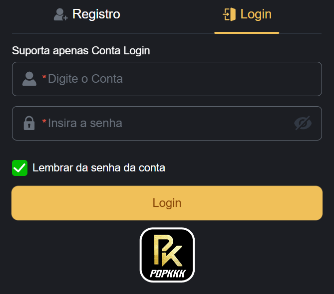 Login seguro na popkkk.com